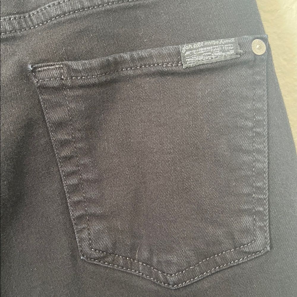 7 For All Mankind Black Denim Skinny Jeans in Size 30 - Picture 7 of 13